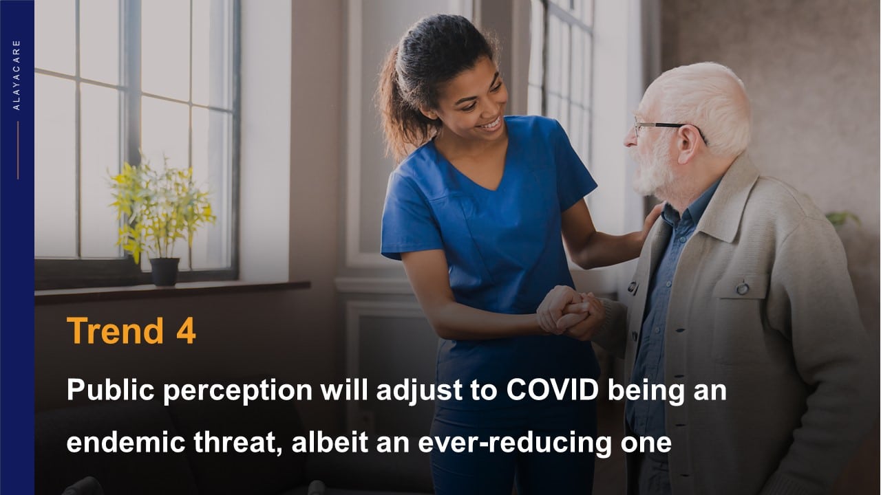 Trend 4: Public perception will adjust to COVID being an endemic threat, albeit an ever-reducing one.