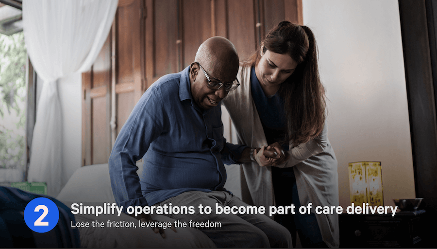 Simplify operations to become part of care delivery