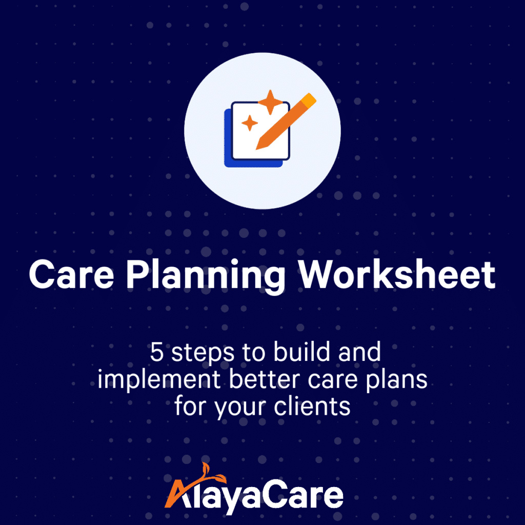Care planning tips worksheet