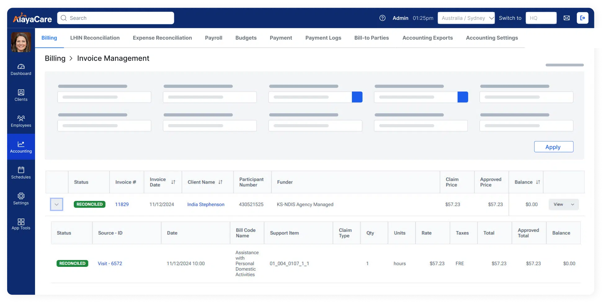 NDIS Invoice Management